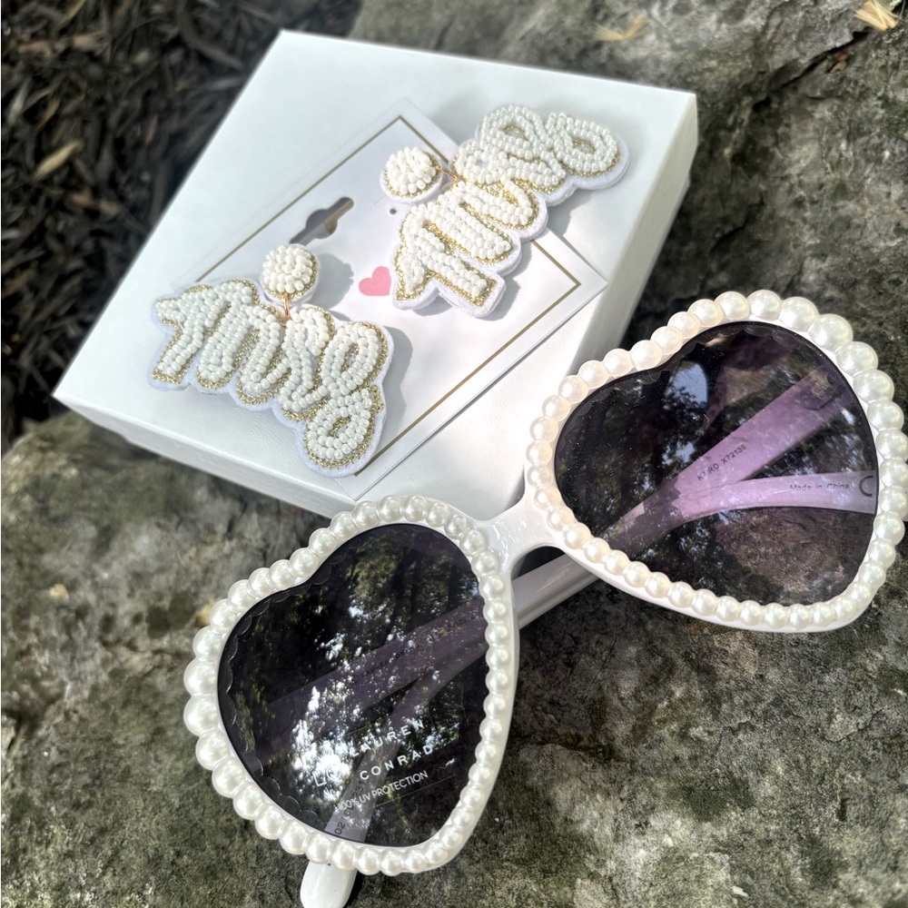 Mrs. Earrings and Bridal Sunglasses
